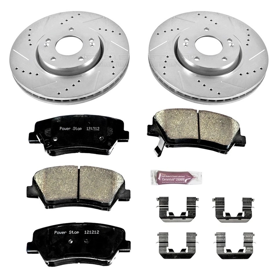 For Hyundai Veloster 13-15 Brake Kit 1-Click Street Warrior Z26 Drilled & Foto 2 de 4