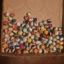 100 Vintage Vitro All Red Marbles NM - Mint