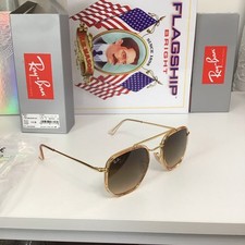 Ray Ban Marshall II Arista Gold Frame  Light Brown Gradient Black Lens. New