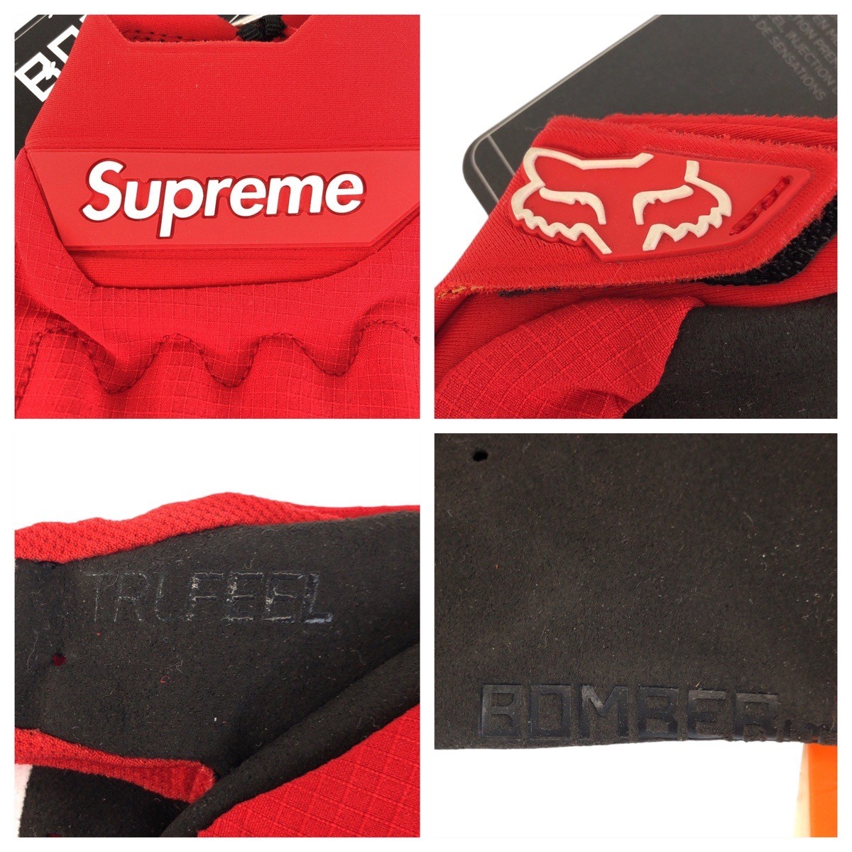 Supreme Fox Racing Racing Bomber LT Gloves gloves Red Black Black Nylon