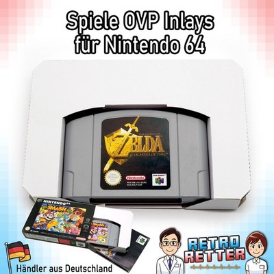 Inlays für Nintendo 64 Spiele OVP aus Pappe N64 Modul Insert Schuber Karton CIB