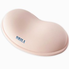 BRILA Ergonomic Silicone Mouse Wrist Rest, Cooling Silica Large, Pink Leather