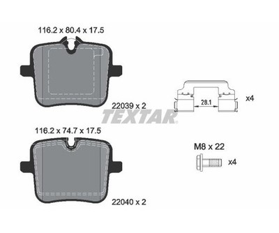 Bremsbeläge Hinterachse für BMW G12 X6 G15 G05 F90 G06 TEXTAR