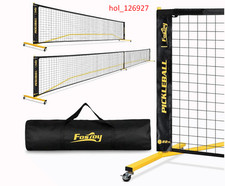 Portable Pickleball Net Set with Wheels,Regulation Size 22 FT Half Court 11 Ft