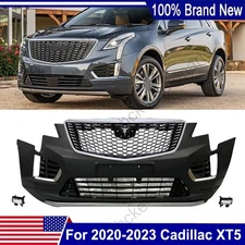 New Front Bumper Cover Grille Kit For 2020-2023 Cadillac XT5 Replacement