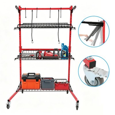 Mobile Auto Body Rolling Parts Cart Parts Management Storage Rack Body Shop Tool