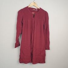 Fat Face Dress Womens UK 8 Red Shift Boho Textured Peasant Style Feminine Knit