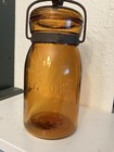 Globe Amber Pint Mason Fruit Jar Beautiful Vintage Antique — photo 7