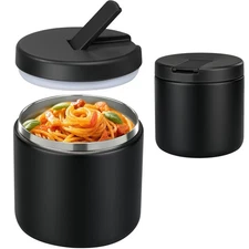 19oz Insulated Vacuum Food Jar with Buckle Lid Wide Mouth Soup Thermo for Hot...