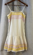 Lisa Marie Fernandez Colorful Off Shoulder Linen Blend Dress Size XS