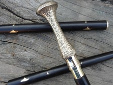 Designer Polish Long Head brass Handle Wooden Walking Stick Cane Style Solid