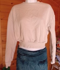 Wild Fable cream colored crew neck cropped sweatshirt woman's small
