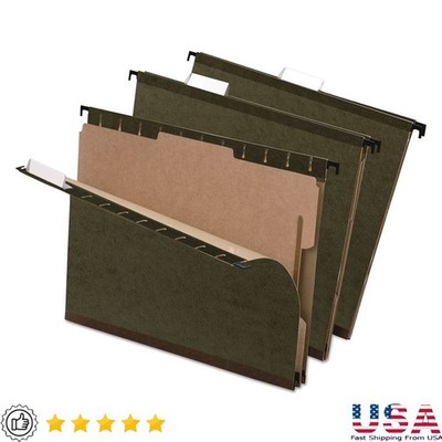 2 Inch Pendaflex SureHook File Folders W/ Built-in Dividers & Fasteners 10 Count