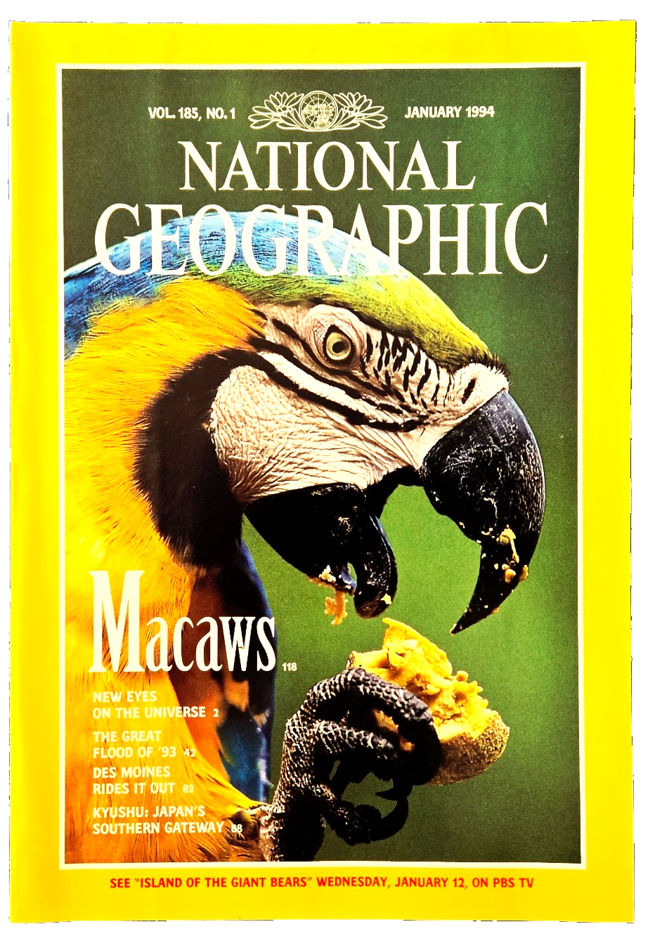 EXOTIC MACAWS / BIRD LOVER'S JUNGLE DREAM JAN 1994 NATIONAL GEOGRAPHIC MAGAZINE