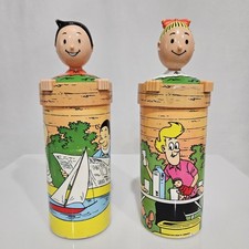 2 Rare Albert Heijn School Drink Beker Cup Lid 1992 Suske  Wiske, Willy  Wanda