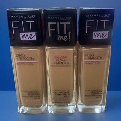 Maybelline Fit Me! Dewy+Smooth Foundation #120 Classic Ivory 3 Bottles!