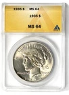 1935 Peace Dollar ANACS MS 64 !!