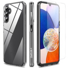 For Samsung Galaxy A14 A54 A15 A25 5G Case Clear Shockproof Cover/Tempered Glass