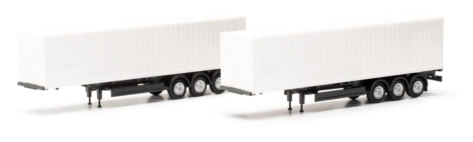 HERPA - Semirimorchio porta container 40 piedi bianchi in kit - 2 unità - 1/1... - Immagine 3 di 3