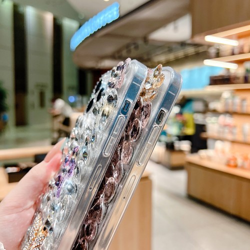 Funda de teléfono pulsera de lujo brillante con diamantes de imitación hecha a mano para varias cubiertas - Imagen 6 de 13