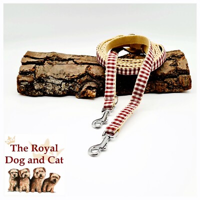 Leine Hund NEU Nylonleine verstellbar The Royal Dog and Cat 1,8m/1,5cm dunkelrot
