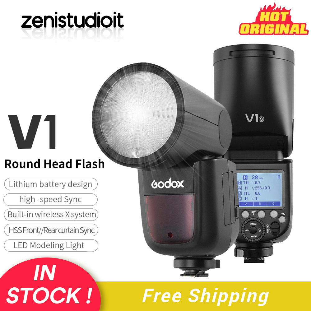 US Godox V1S V1-S 2.4G TTL HSS Round Head Camera Speedlite Flash Light For Sony