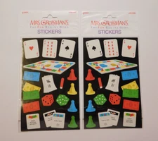 Mrs. Grossman's Lot of 2 Sheets New in Package ~Games~ Game Night Stickers HTF