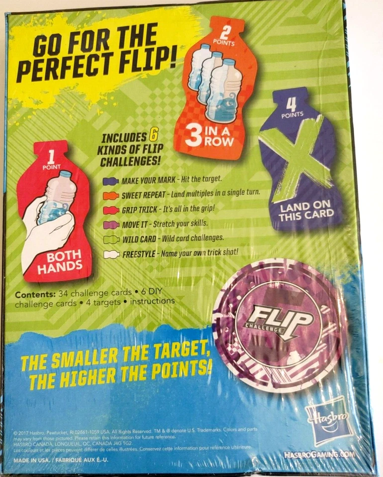 Hasbro Gaming Flip Challenge: 40 Awesome Challenges 2017 Game ages 7+ New sealed - Image 2 of 3