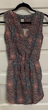 GAP ‘Pinktuck’ Paisley Sleeveless Lined Elastic Waist Dress Womens XSMALL