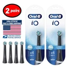 Oral-B Io Ultimate Clean Electric Toothbrush Head Black 4 Count x 2 Pairs