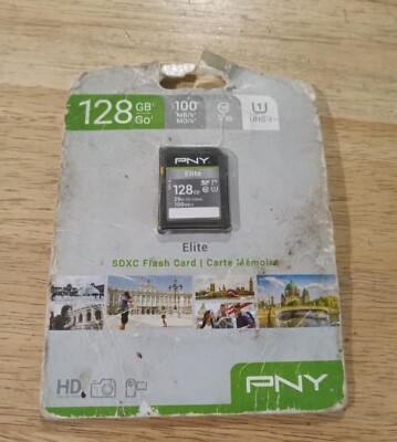 PNY 128 GB 100 MB/s UHS-I Elite SDXC Flash Card Full HD Video