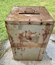 Vtg Large Galvanized Metal Voting Ballot Poll...