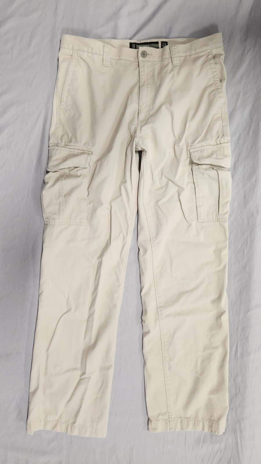 Old Navy Loose Cargo Pants Khaki Tan Mens 36x36 (38X36) Y2K Pockets