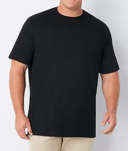 St John's Bay Men's Black Short Sleeve Crew Neck T-Shirt Size 4XLT BNWT