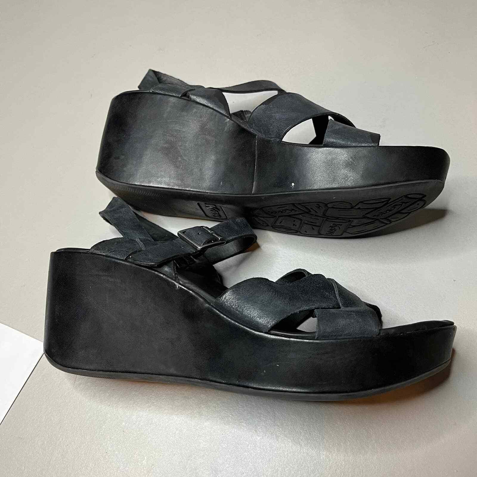 Kork Ease Ava Classic Platform Sandal Women's 7 Black… Gem