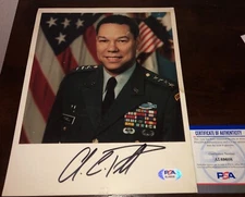 Colin Powell US Four Star General Secretary of State Signed 8x10 Photo PSA E3