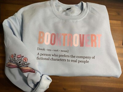 Booktrovert | Book Sweatshirt | Reading Lover Pullover (Large)