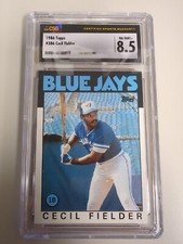 1986 Topps Cecil Fielder Rookie RC #386 CSG 8.5 NM/Mint + Toronto Blue Jays