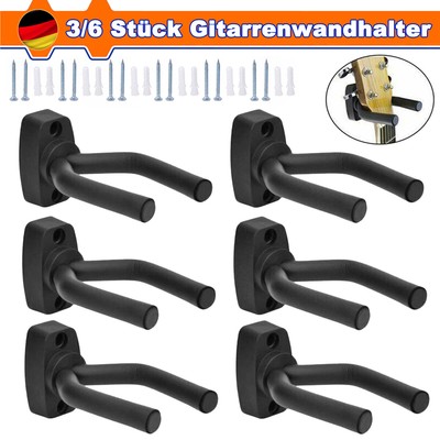 3/6x Gitarren Wandhalter Ständer Wandhalterung Gitarrenwandhalter Bäss Halter