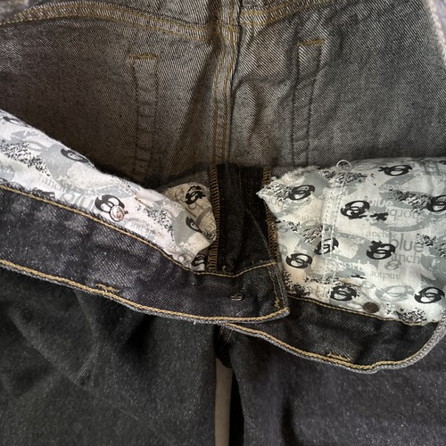 Vtg Anchor Blue BLACK Denim BEYOND BAGGY Grunge 90s Y2K Jeans Men Sz 36x30 Skate - Picture 4 of 16