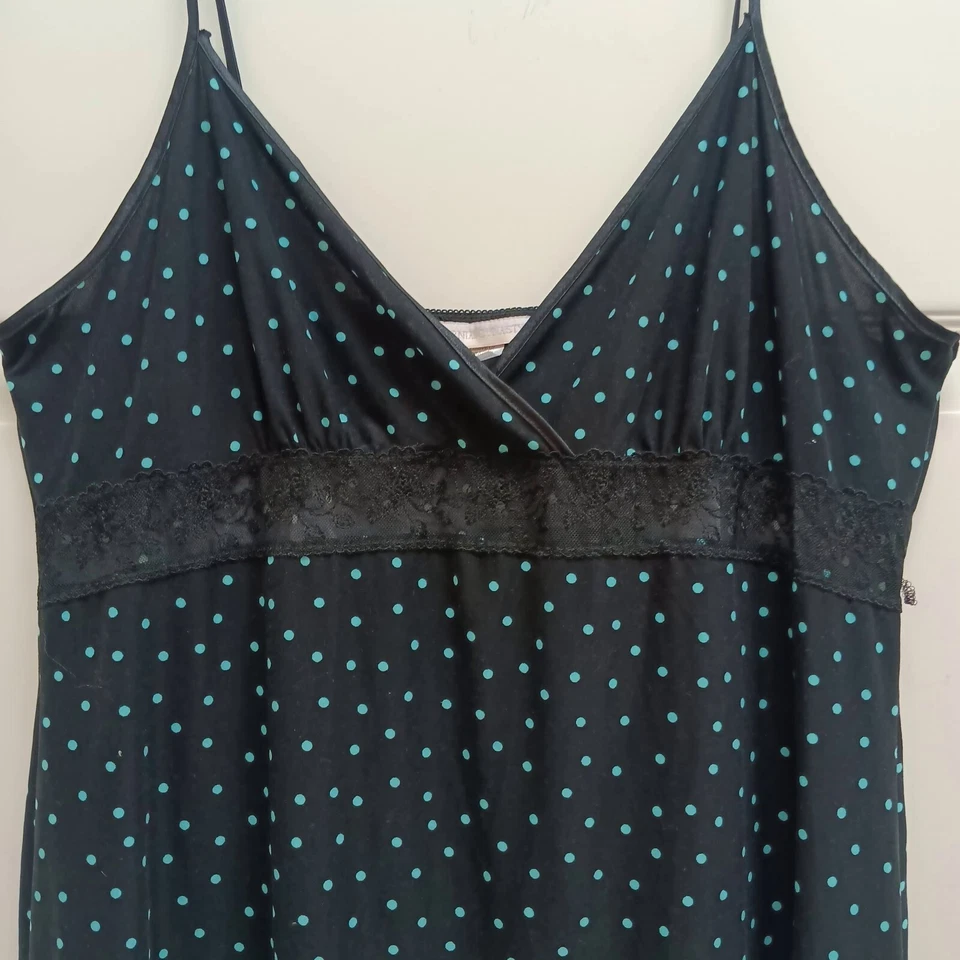 De Colección Babydoll Y2K Vestido Sin Mangas Terciopelo Capricho Polkadot Negro Grande Romántico Foto 3 de 4