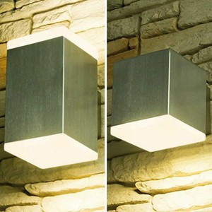 Led Aussenleuchte Cube Kubus Wandleuchte Wandlampe Edelstahl Geburstet Ip44 230v Ebay