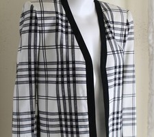 Vintage Lilli Ann Sz S M 1980s Lux Plaid Adolph Schuman Long Blazer Jacket Chic