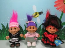 SET OF THREE TROLLS FOR GIRLS - 5" Russ Troll Doll - NEW IN ORIGINAL BAGS