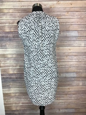 H&M Black and White Button Down Tunic Snake Skin Print, Size 4 | eBay
