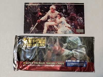 Topps Star Wars The Empire Strike Back Widevision 4 Trading Cards & empty pack