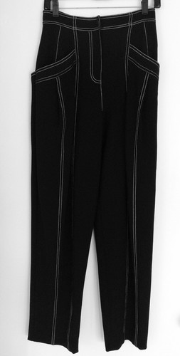 Derek Lim Paneled Crepe Black crepe Pants White De