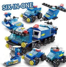 6in1 Klemmbausteine Polizei Fahrzeuge + Modelle viel Bauspass in kleinem Set