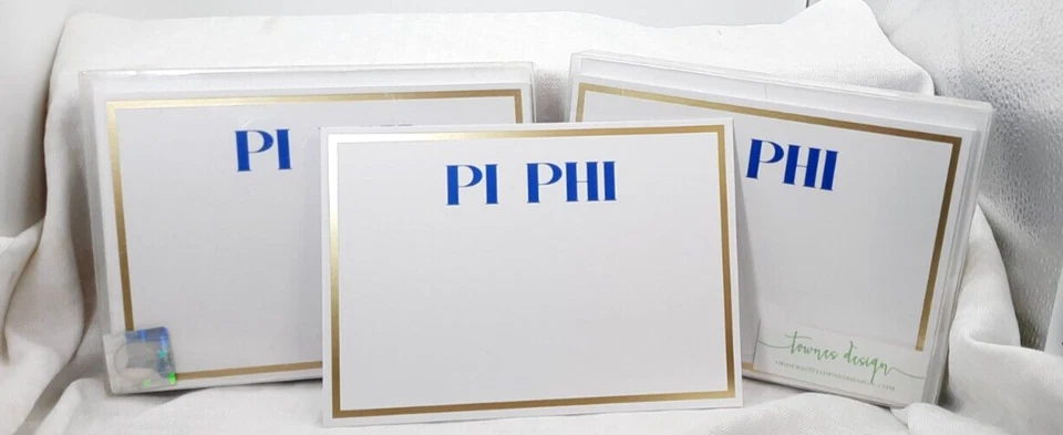 Pi Phi Grego - Novos cartões de anotações em branco Beta Phi - 40 cartões - 2 designs - Sorority - Imagem 4 de 4