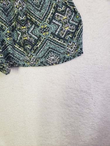 Mossimo Women Shorts Large Green Graphic Print Rayon Hi Rise Elastic Wst Culotte - Picture 15 of 18